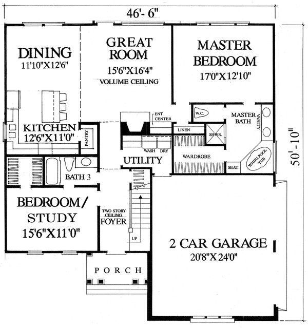 House Blueprint - Country Floor Plan - Main Floor Plan #137-402