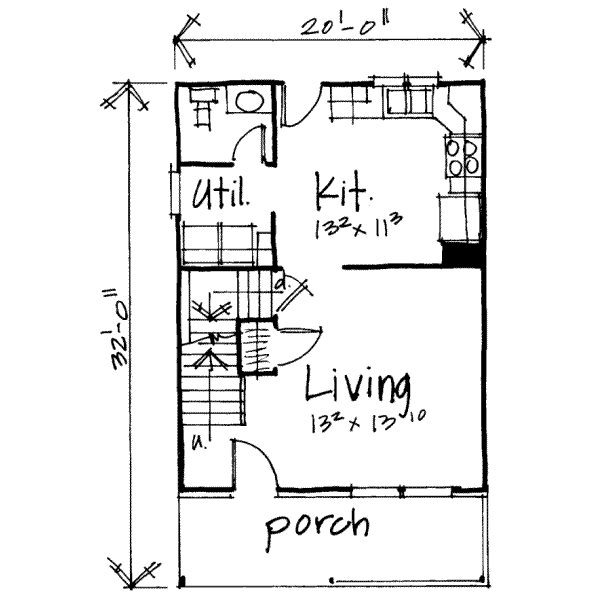 Cottage Floor Plan - Main Floor Plan #308-193