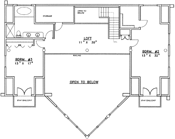 House Design - Log Floor Plan - Upper Floor Plan #117-410