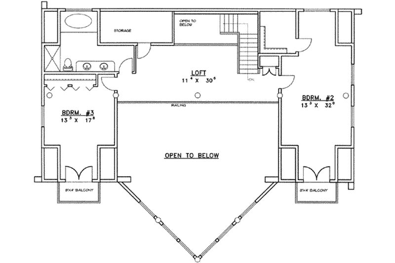 Home Plan - Floor Plan - Upper Floor for Log House Plan #117-410 - 3 bed, 3.5 bath