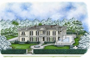 Colonial Exterior - Front Elevation Plan #27-447