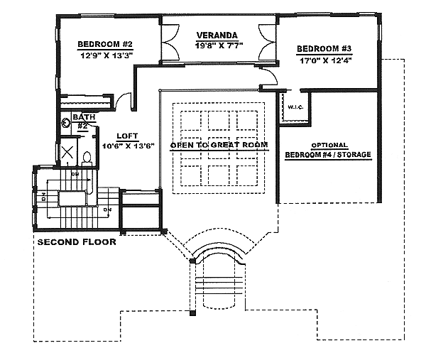 European Floor Plan - Upper Floor Plan #27-208
