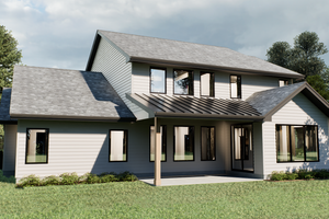 Exterior - Rear Elevation for Farmhouse House Plan #1093-8 - 4 bed, 2.5 bath