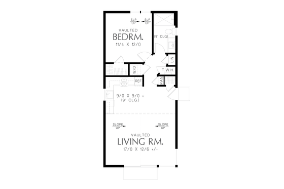 Floor Plan - Main Floor for Cottage House Plan #48-1179 - 1 bed, 1 bath