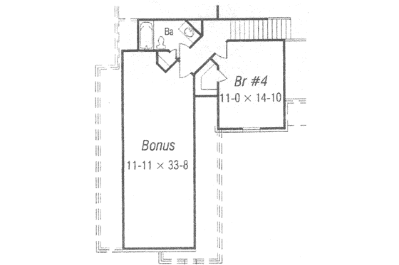Floor Plan - Upper Floor for European House Plan #329-140 - 4 bed, 3 bath