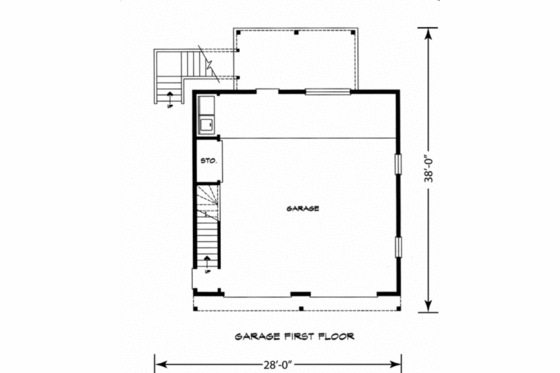 Floor Plan - Main Floor for Cottage House Plan #140-106 - 1 bed, 1 bath