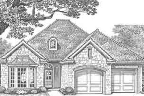Exterior - Front Elevation for European House Plan #310-307 - 3 bed, 2 bath