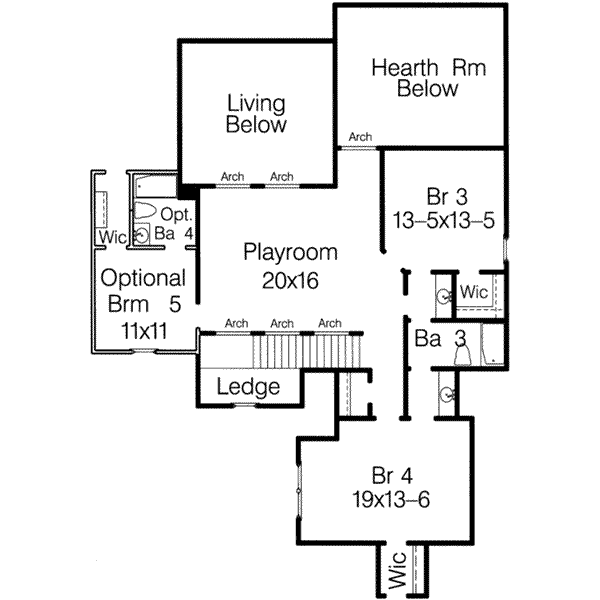 European Floor Plan - Upper Floor Plan #15-268