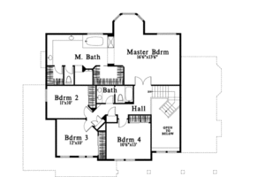 Floor Plan - Upper Floor for Craftsman House Plan #78-122 - 4 bed, 2.5 bath