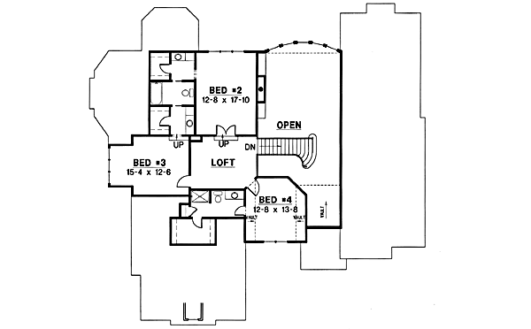 European Floor Plan - Upper Floor Plan #67-205
