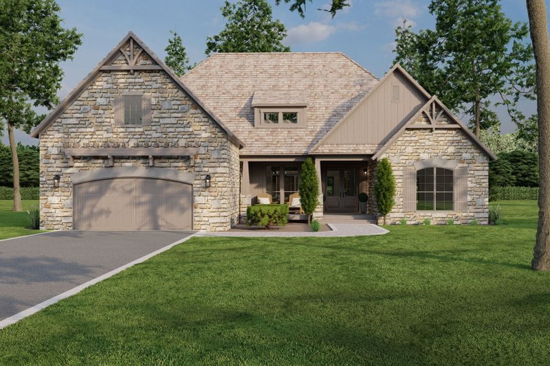 Architectural House Design - Exterior - Front Elevation 3 for Ranch House Plan #923-89 - 3 bed, 2.5 bath