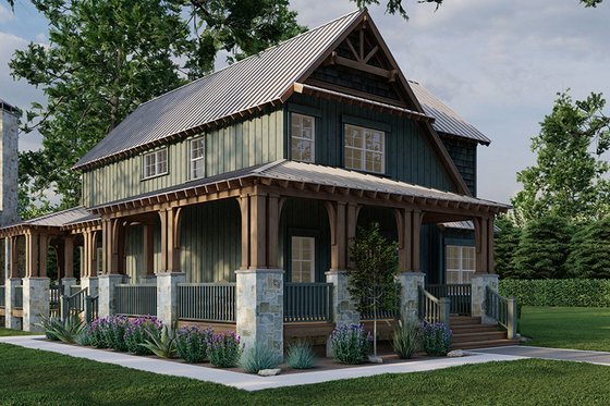 Exterior - Front Elevation 4 for Country House Plan #17-2434 - 3 bed, 2 bath