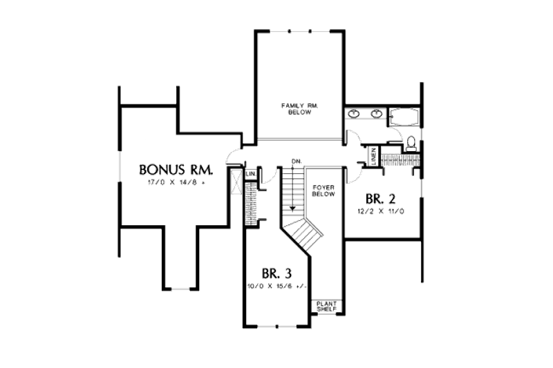 Home Plan - Floor Plan - Upper Floor for Country House Plan #48-340 - 3 bed, 2.5 bath
