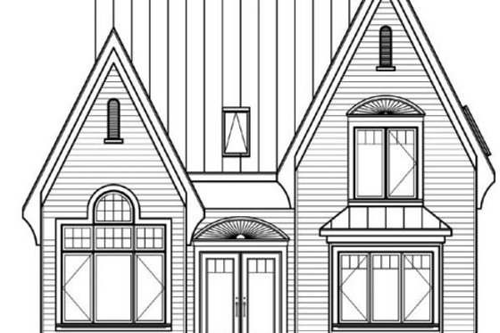 Exterior - Other Elevation for European House Plan #23-390 - 3 bed, 2 bath