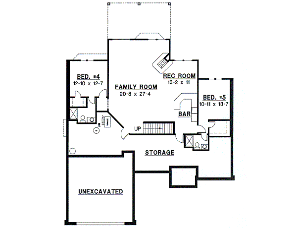 European Style House Plan - 5 Beds 4 Baths 3534 Sq/Ft Plan #67-337 ...