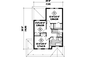 Floor Plan - Upper Floor for Country House Plan #25-4338 - 3 bed, 1 bath