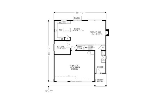 Floor Plan - Main Floor for Craftsman House Plan #53-653 - 5 bed, 2.5 bath