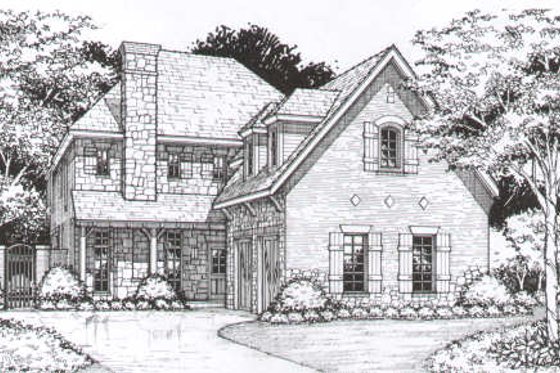 Exterior - Front Elevation for Bungalow House Plan #141-284 - 3 bed, 2.5 bath