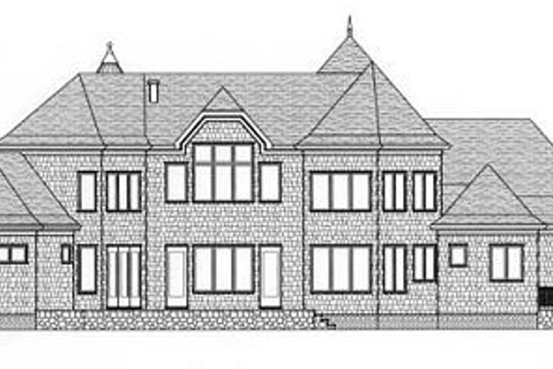 Home Plan - Exterior - Rear Elevation for European House Plan #413-120 - 4 bed, 4 bath