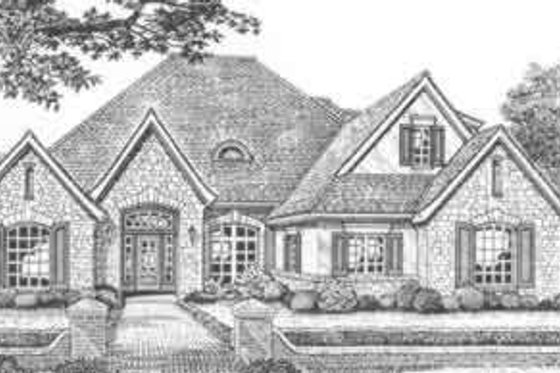 Exterior - Front Elevation for European House Plan #310-495 - 4 bed, 3.5 bath