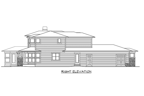 Exterior - Other Elevation 3 for Prairie House Plan #132-167 - 4 bed, 3.5 bath