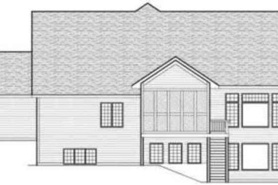 Exterior - Rear Elevation for Traditional House Plan #70-594 - 2 bed, 2 bath