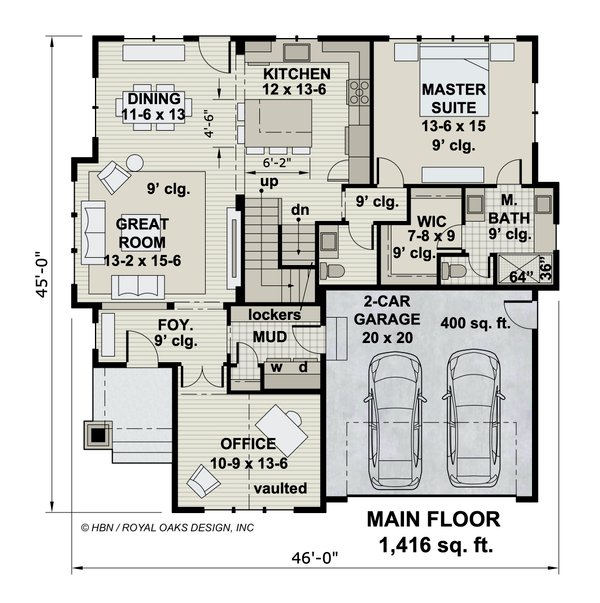 Traditional Floor Plan - Main Floor Plan #51-1202