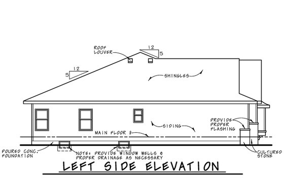 Exterior - Other Elevation for Cottage House Plan #20-2190 - 3 bed, 2 bath