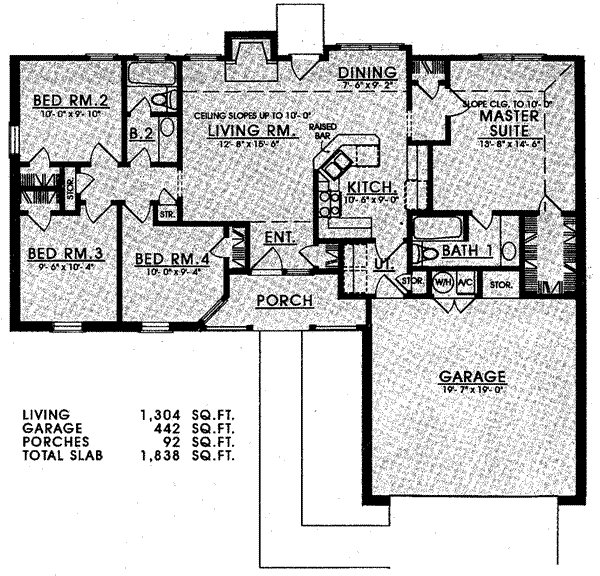 House Design - Ranch Floor Plan - Main Floor Plan #40-252