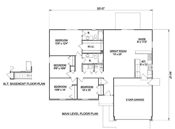 Ranch Floor Plan - Main Floor Plan #116-176