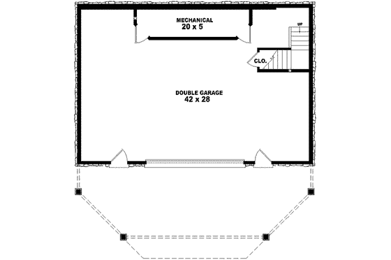 Floor Plan - Lower Floor for Cottage House Plan #81-693 - 3 bed, 3 bath
