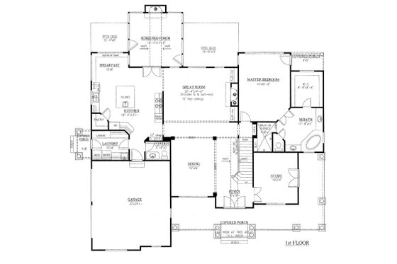 Floor Plan - Main Floor for Traditional House Plan #437-56 - 4 bed, 3.5 bath
