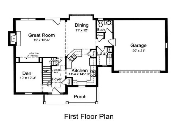 Architectural House Design - Country Floor Plan - Main Floor Plan #46-478