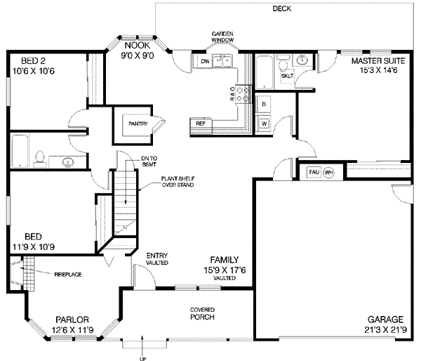 House Plan Design - Traditional Floor Plan - Main Floor Plan #60-281