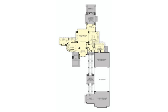 Floor Plan - Main Floor for Prairie House Plan #132-566 - 3 bed, 3.5 bath