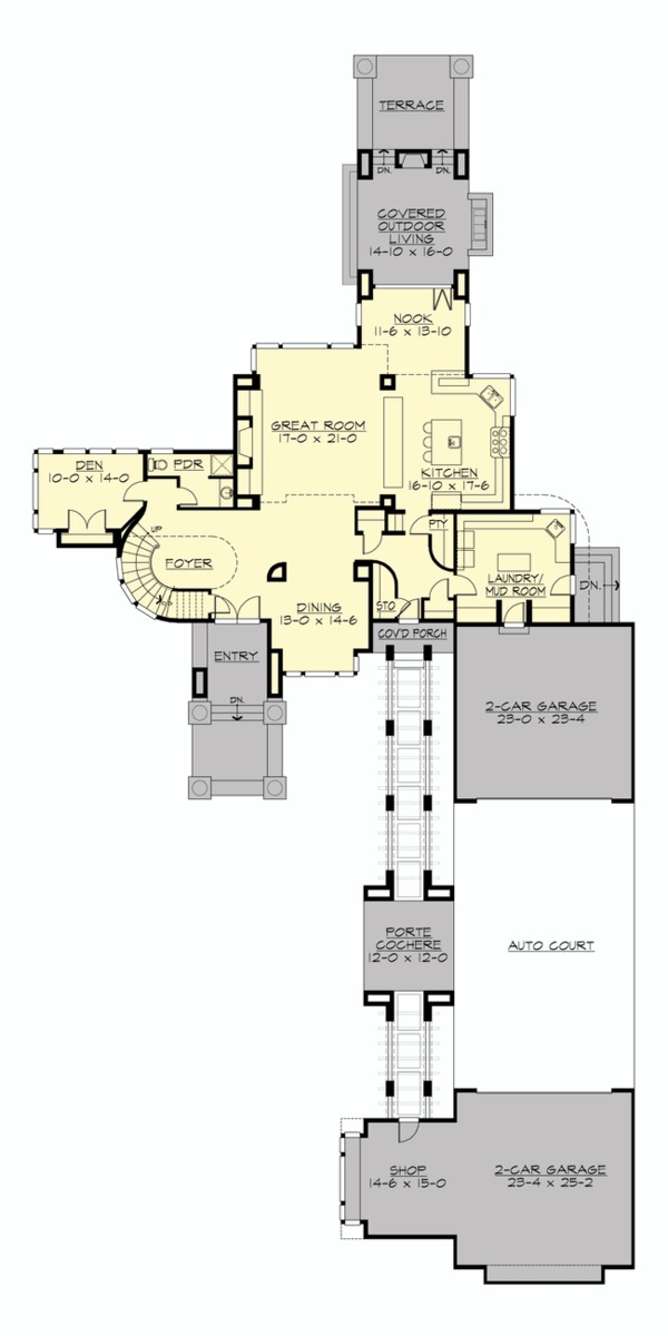Prairie Floor Plan - Main Floor Plan #132-566