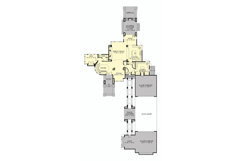 Dream House Plan - Floor Plan - Main Floor for Prairie House Plan #132-566 - 3 bed, 3.5 bath