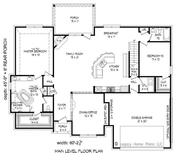 Country Floor Plan - Main Floor Plan #932-102