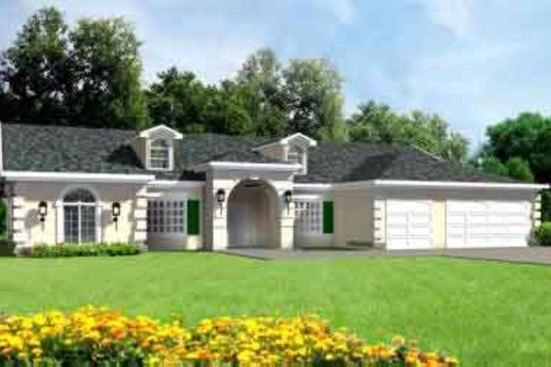 House Design - Adobe / Southwestern Exterior - Front Elevation Plan #1-690