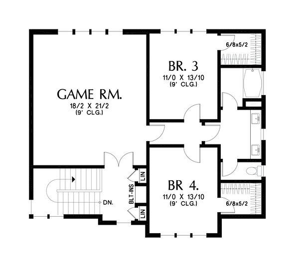 Prairie Floor Plan - Upper Floor Plan #48-1104