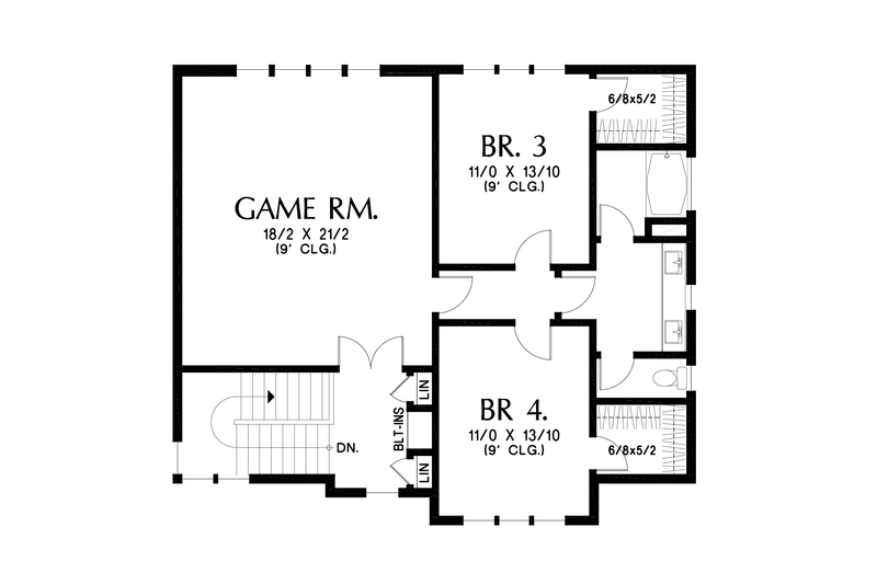 Dream House Plan - Floor Plan - Upper Floor for Prairie House Plan #48-1104 - 4 bed, 3.5 bath