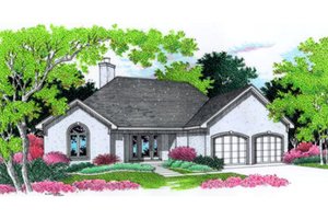 European Exterior - Front Elevation Plan #45-245