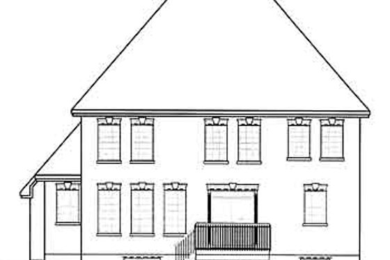 Exterior - Rear Elevation for Colonial House Plan #25-4223 - 4 bed, 2.5 bath