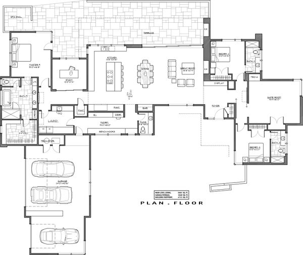 Architectural House Design - Contemporary Floor Plan - Main Floor Plan #892-26