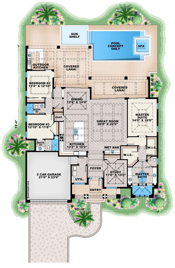 Home Plan - Contemporary Floor Plan - Main Floor Plan #27-551