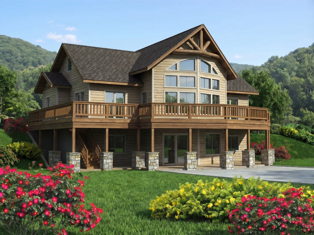 Exterior - Front Elevation 2 for Craftsman House Plan #117-1102 - 3 bed, 2 bath