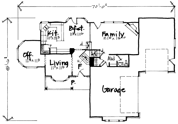 Floor Plan - Main Floor for European House Plan #308-215 - 4 bed, 2.5 bath