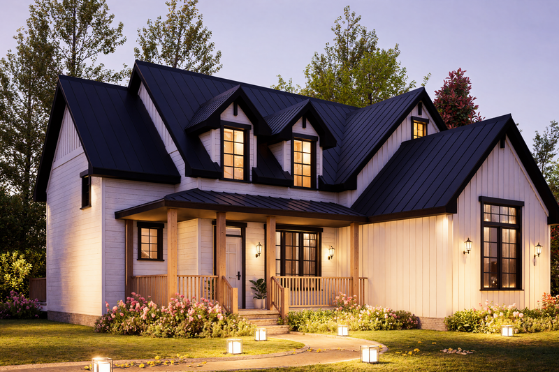 House Design - Exterior - Front Elevation 6 for Farmhouse House Plan #54-674 - 5 bed, 3 bath