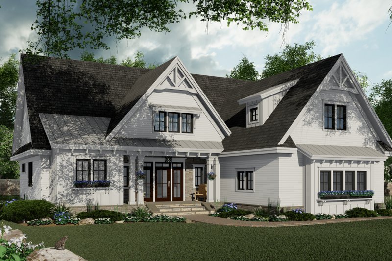 House Blueprint - Farmhouse Exterior - Front Elevation Plan #51-1151