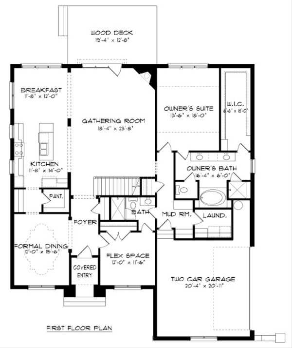 House Plan Design - European Floor Plan - Main Floor Plan #413-885